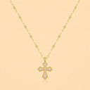 CZ Cross 18K Gold Plated Necklace