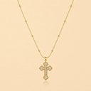 Antique Style CZ Cross Necklace