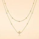 Minimal Floral Layered Necklace