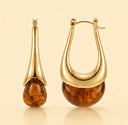 Vintage Tortoise Inspired Resin Acrylic Hoop Earrings