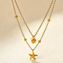 Double Layer Tropical Pendants Necklace