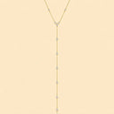 Gold Plated Lariat Necklace with Cubic Zirconia
