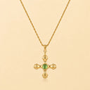 18K Gold Plated Vintage Cross Pendant Necklace