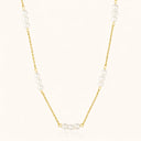 Close-up of 18k gold plated necklace with minimalism design  