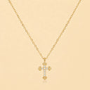 18K Gold Plated Crystal Cross Necklace