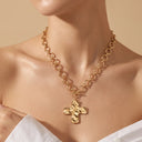 Chunky Hammered Cross Pendant Necklace