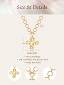 Chunky Hammered Cross Pendant Necklace