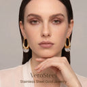 Vintage Tortoise Inspired Resin Acrylic Hoop Earrings