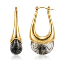 Vintage Tortoise Inspired Resin Acrylic Hoop Earrings