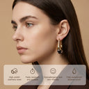 Vintage Tortoise Inspired Resin Acrylic Hoop Earrings