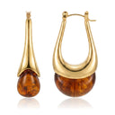Vintage Tortoise Inspired Resin Acrylic Hoop Earrings