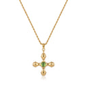 18K Gold Plated Vintage Cross Pendant Necklace
