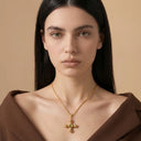 18K Gold Plated Vintage Cross Pendant Necklace
