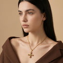 18K Gold Plated Vintage Cross Pendant Necklace