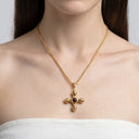 18K Gold Plated Vintage Cross Pendant Necklace