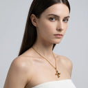 18K Gold Plated Vintage Cross Pendant Necklace