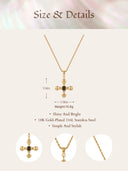 18K Gold Plated Vintage Cross Pendant Necklace