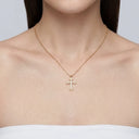 18K Gold Plated Crystal Cross Necklace