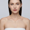 18K Gold Plated Crystal Cross Necklace