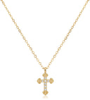18K Gold Plated Crystal Cross Necklace
