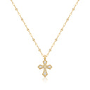 CZ Cross 18K Gold Plated Necklace