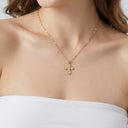 CZ Cross 18K Gold Plated Necklace