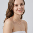 CZ Cross 18K Gold Plated Necklace