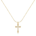 Minimal Crystal Cross Necklace