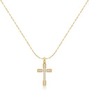 Minimal Crystal Cross Necklace