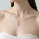Antique Style CZ Cross Necklace