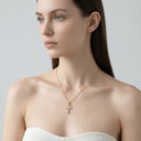 Antique Style CZ Cross Necklace