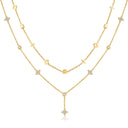 Layered CZ Charm Necklace