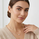 CZ Flower Drop Layered Necklace