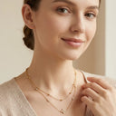 Minimal Floral Layered Necklace