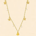 Verosteel March updated necklace with starfish, pearl and shell pendants