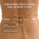 14K Gold Plated Layered Waist Chain with Beads