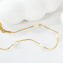 4 Freshwater Pearl Beads Gold-Plated Bracelet