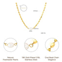 18K Gold-Plated Pearl Charm Necklace