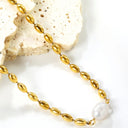 18K Gold-Plated Pearl Charm Necklace