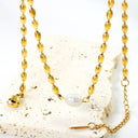 18K Gold-Plated Pearl Charm Necklace
