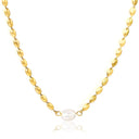 18K Gold-Plated Pearl Charm Necklace