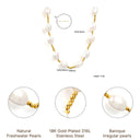 Baroque Irregular Pearl Gold Beaded Necklace