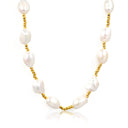 Baroque Irregular Pearl Gold Beaded Necklace