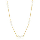 Minimalist Triple-Pearl Charm Necklace in 18K Gold-Plated