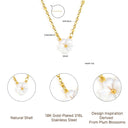 Inspired Plum Blossom Charm 18K Gold-Plated Necklace