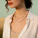 Baroque Irregular Pearl Gold Beaded Necklace