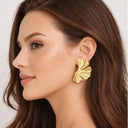 Ginkgo Leaf Stud Statement Earrings