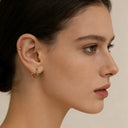 Emerald & Crystal Rhinestone Huggie Earrings