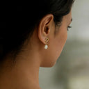 Boucles d'oreilles clous Nœud marin avec perle