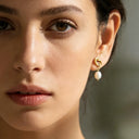 Boucles d'oreilles clous Nœud marin avec perle
